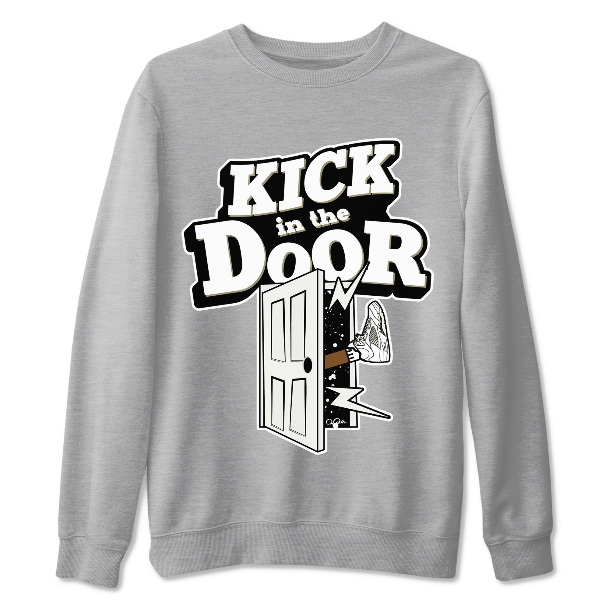 5s Sail shirt to match jordans Kick In The Door sneaker tees Air Jordan 5 Sail SNRT Sneaker Release Tees unisex cotton Heather Grey 2 crew neck shirt