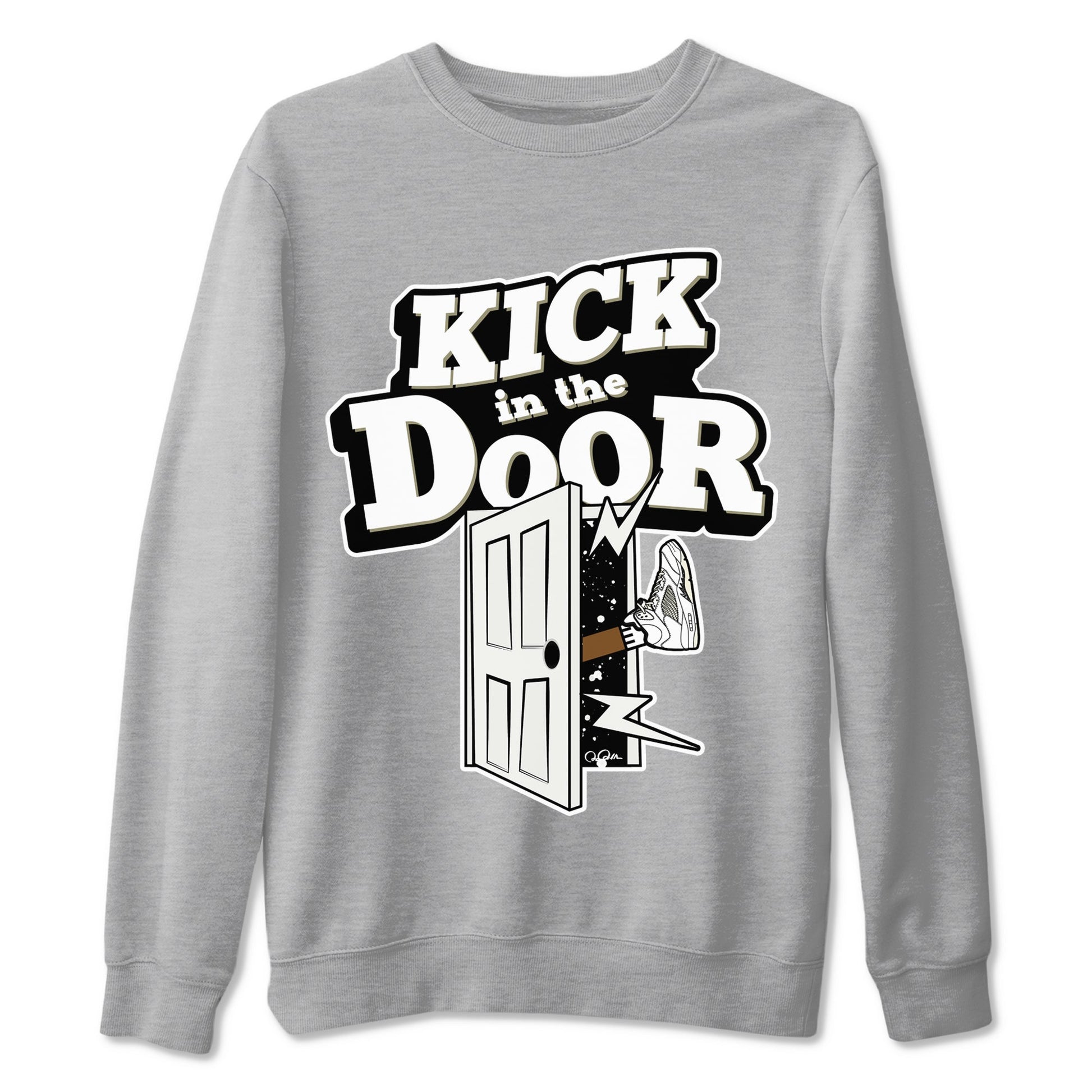 5s Sail shirt to match jordans Kick In The Door sneaker tees Air Jordan 5 Sail SNRT Sneaker Release Tees unisex cotton Heather Grey 2 crew neck shirt