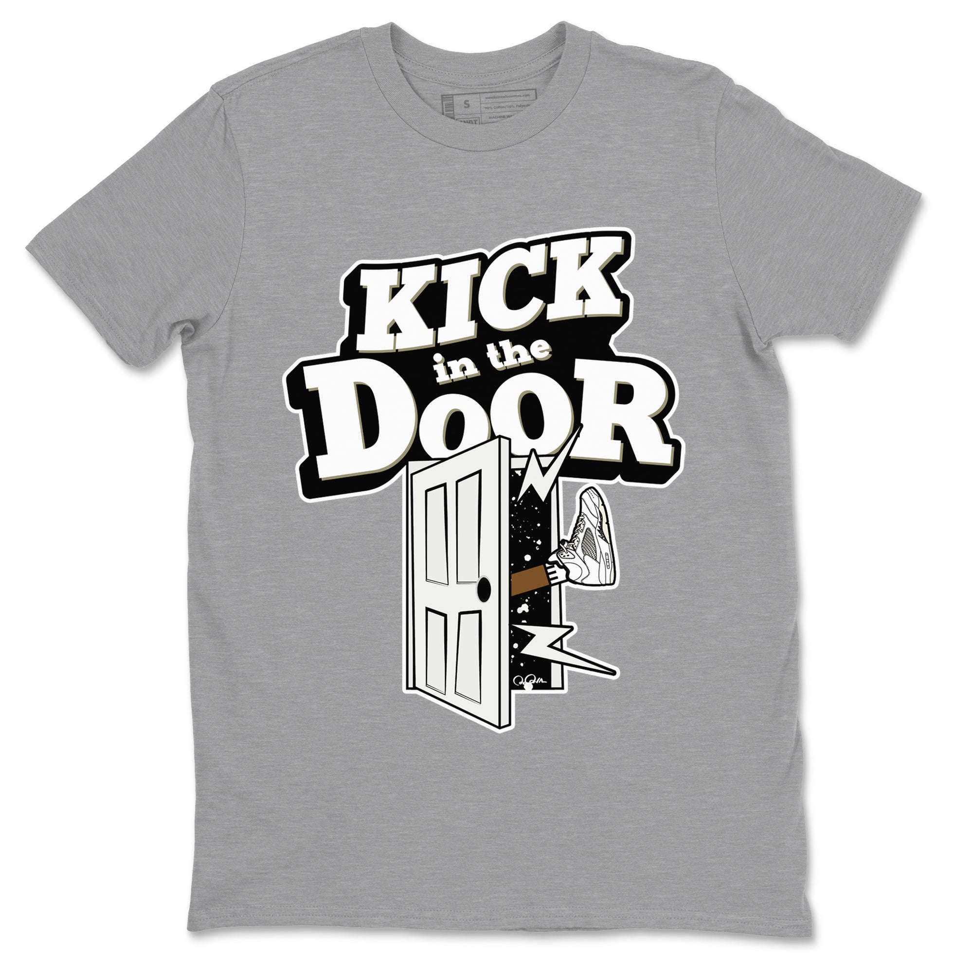 5s Sail shirt to match jordans Kick In The Door sneaker tees Air Jordan 5 Sail SNRT Sneaker Release Tees unisex cotton Heather Grey 2 crew neck shirt
