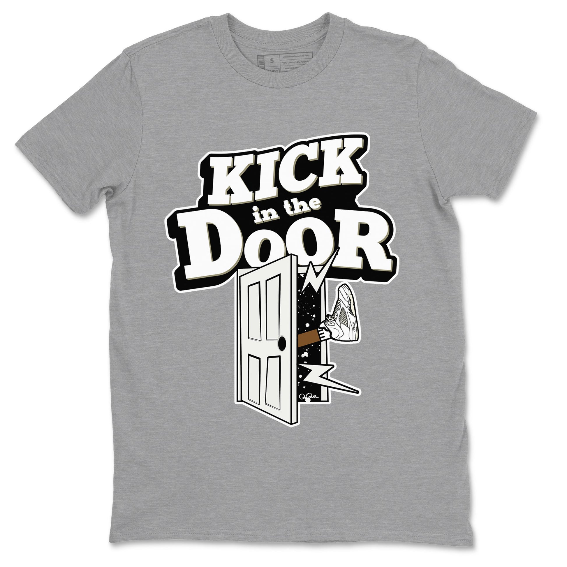 5s Sail shirt to match jordans Kick In The Door sneaker tees Air Jordan 5 Sail SNRT Sneaker Release Tees unisex cotton Heather Grey 2 crew neck shirt