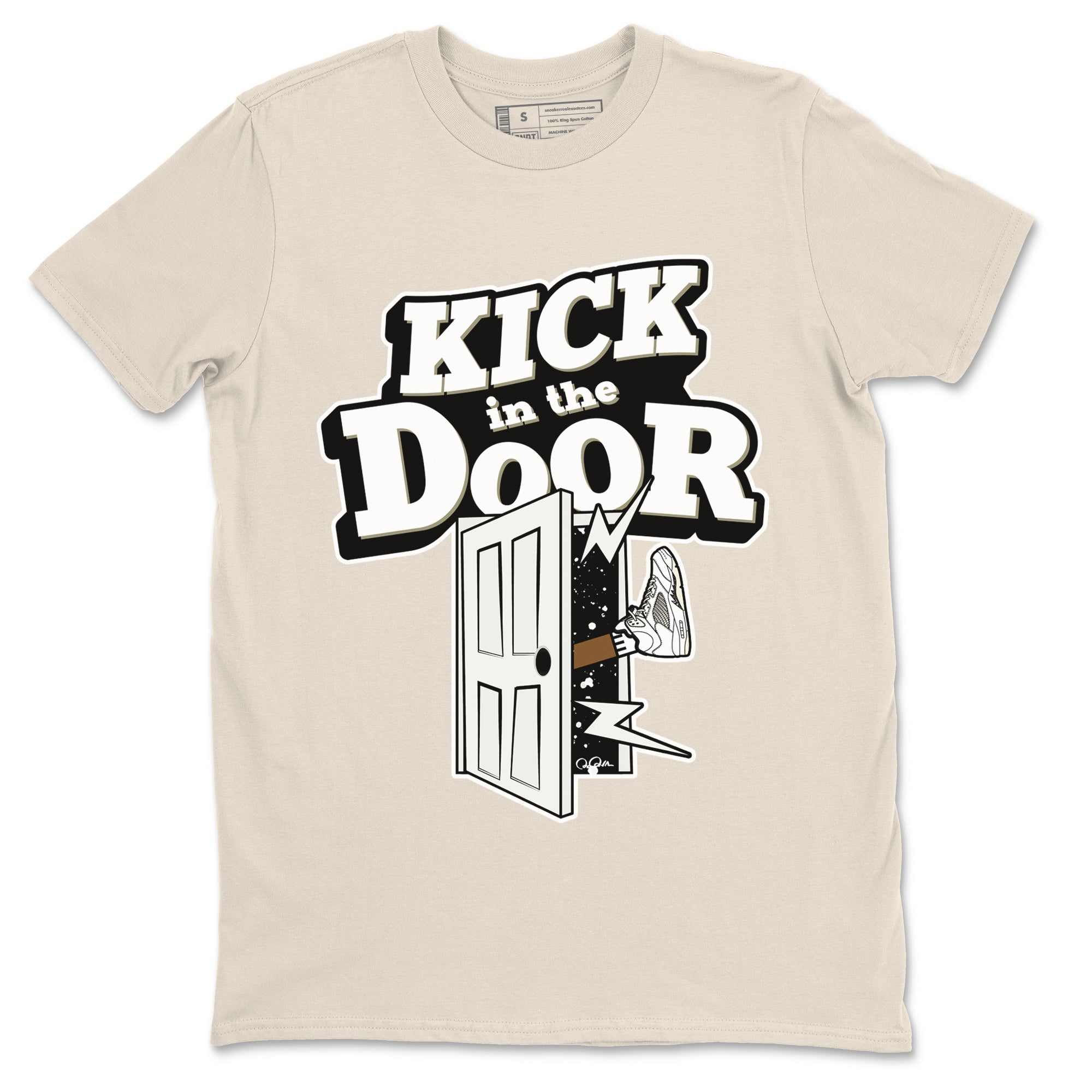 5s Sail shirt to match jordans Kick In The Door sneaker tees Air Jordan 5 Sail SNRT Sneaker Release Tees unisex cotton Natural 2 crew neck shirt