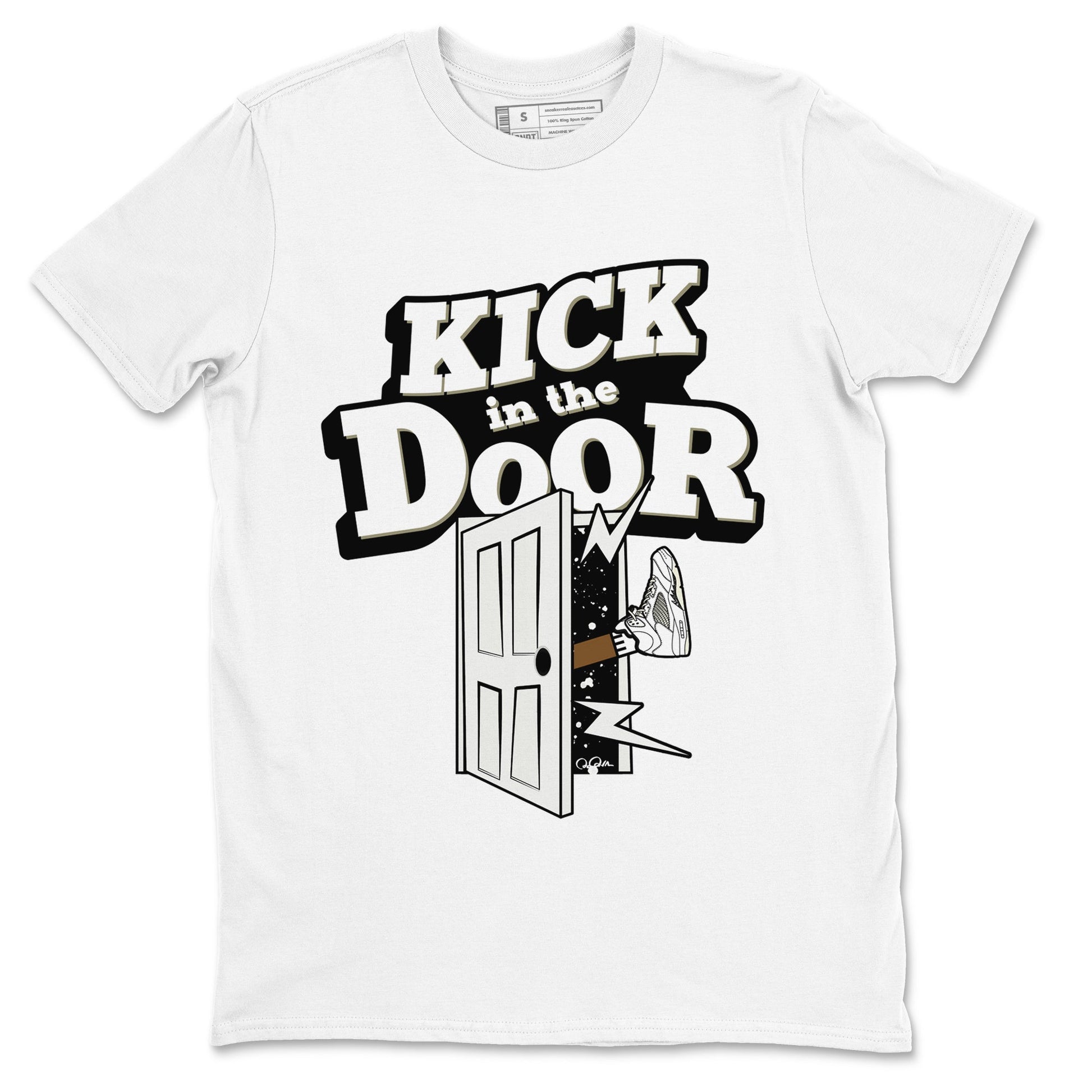 5s Sail shirt to match jordans Kick In The Door sneaker tees Air Jordan 5 Sail SNRT Sneaker Release Tees unisex cotton White 2 crew neck shirt