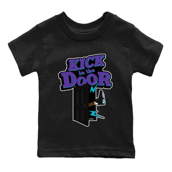 Air Jordan 6 Aqua Sneaker Match Tees Kick In The Door Sneaker Tees AJ6 Aqua Sneaker Release Tees Kids Shirts Black 2
