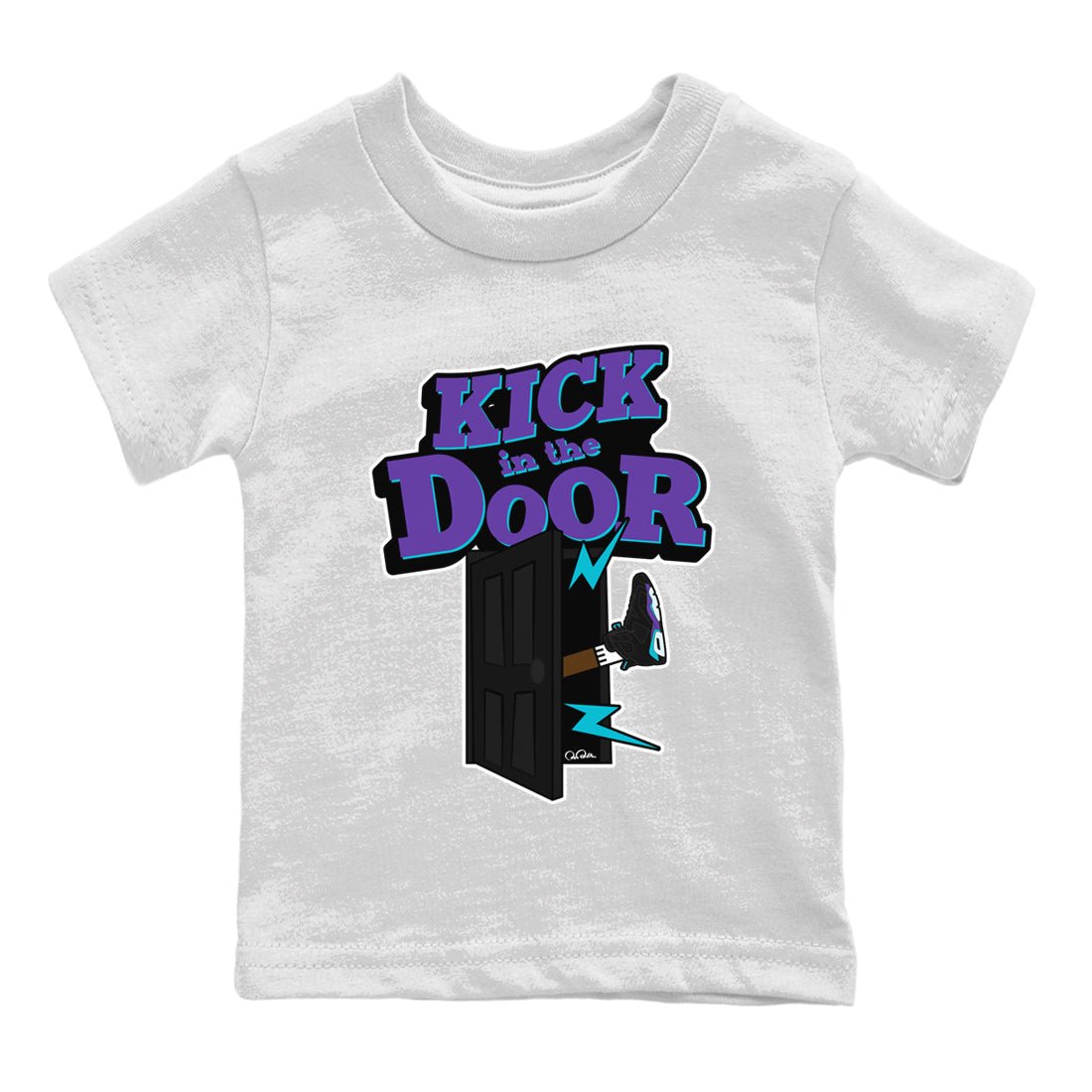 Air Jordan 6 Aqua Sneaker Match Tees Kick In The Door Sneaker Tees AJ6 Aqua Sneaker Release Tees Kids Shirts White 2