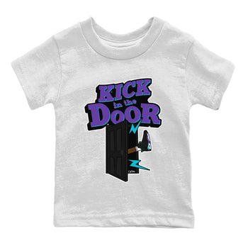 Air Jordan 6 Aqua Sneaker Match Tees Kick In The Door Sneaker Tees AJ6 Aqua Sneaker Release Tees Kids Shirts White 2
