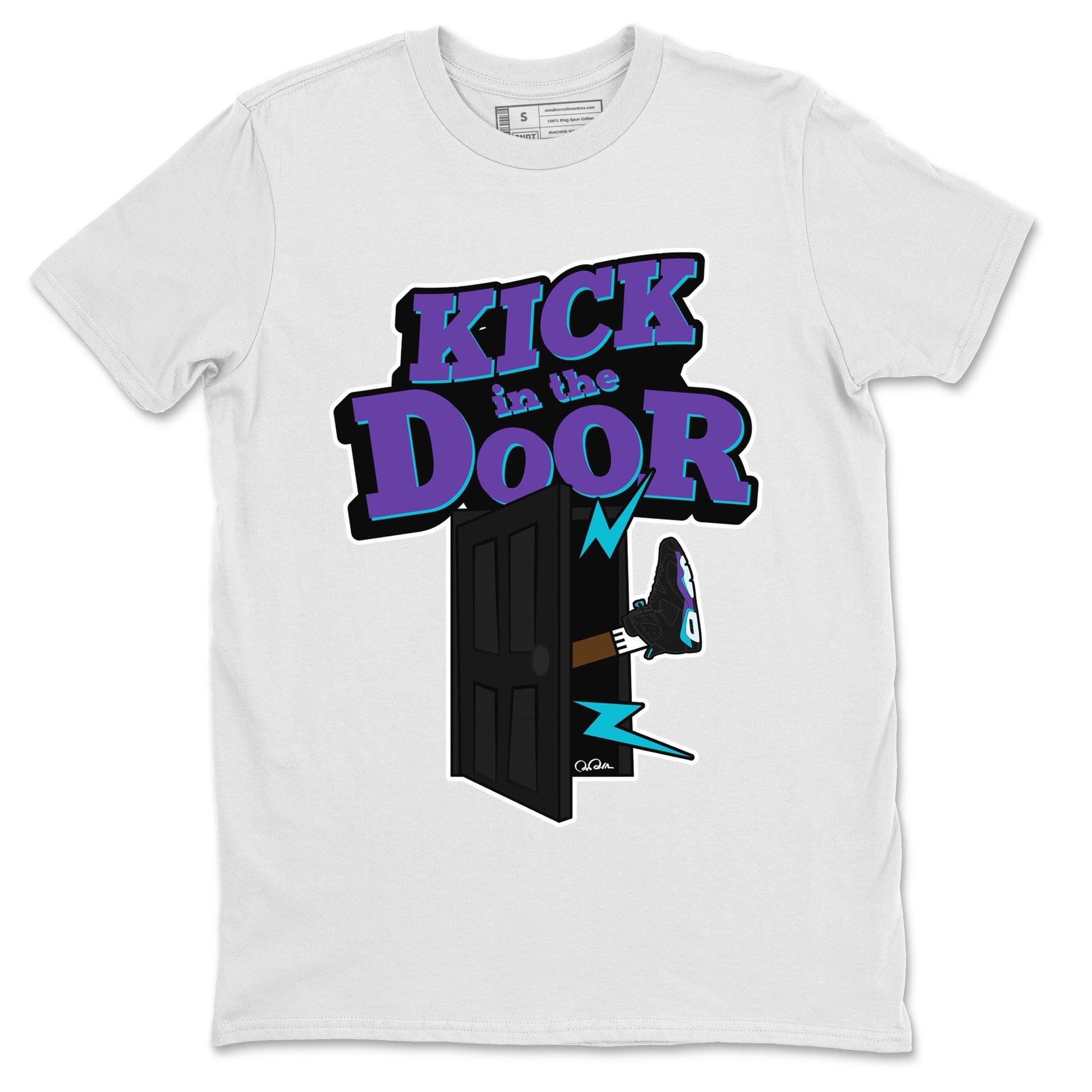 Air Jordan 6 Aqua Sneaker Match Tees Kick In The Door Sneaker Tees AJ6 Aqua Sneaker Release Tees Unisex Shirts White 2
