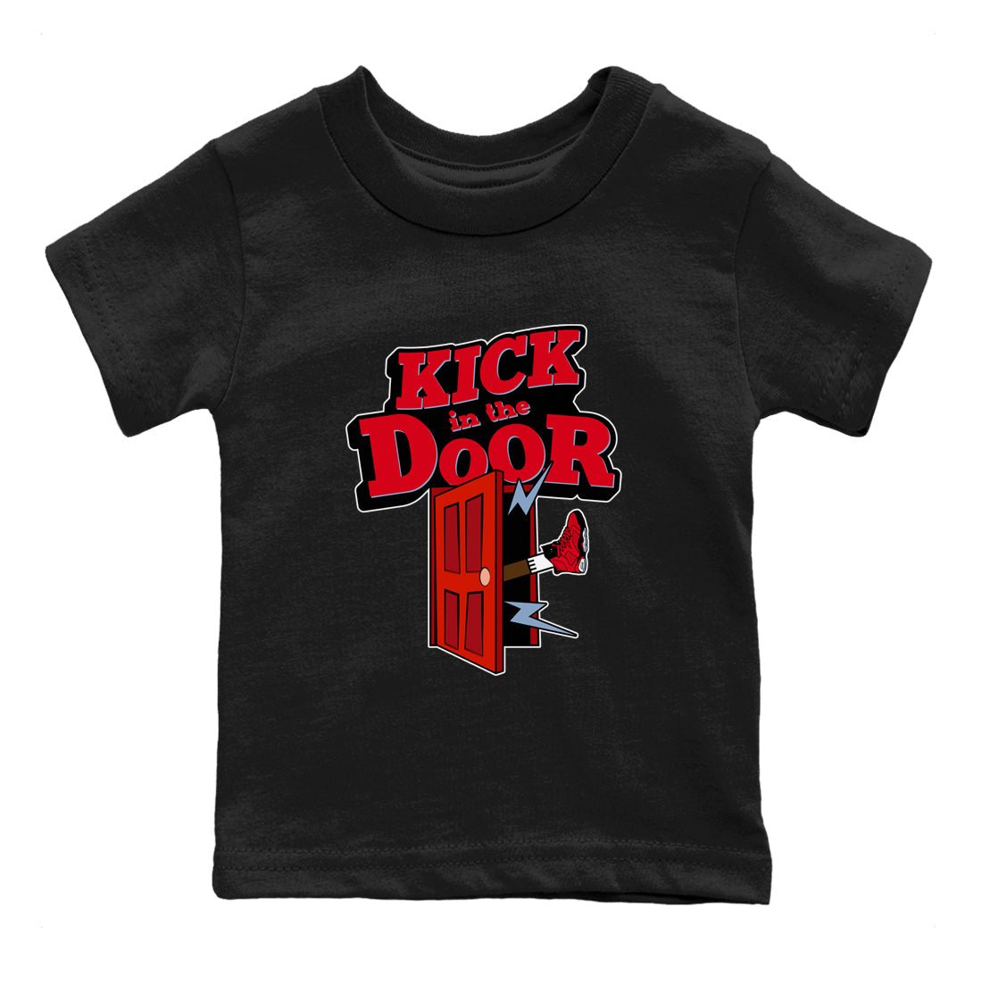 Air Jordan 6 Toro Bravo Sneaker Match Tees Kick In The Door Sneaker Tees AJ6 Toro Bravo Sneaker Release Tees Kids Shirts Black 2
