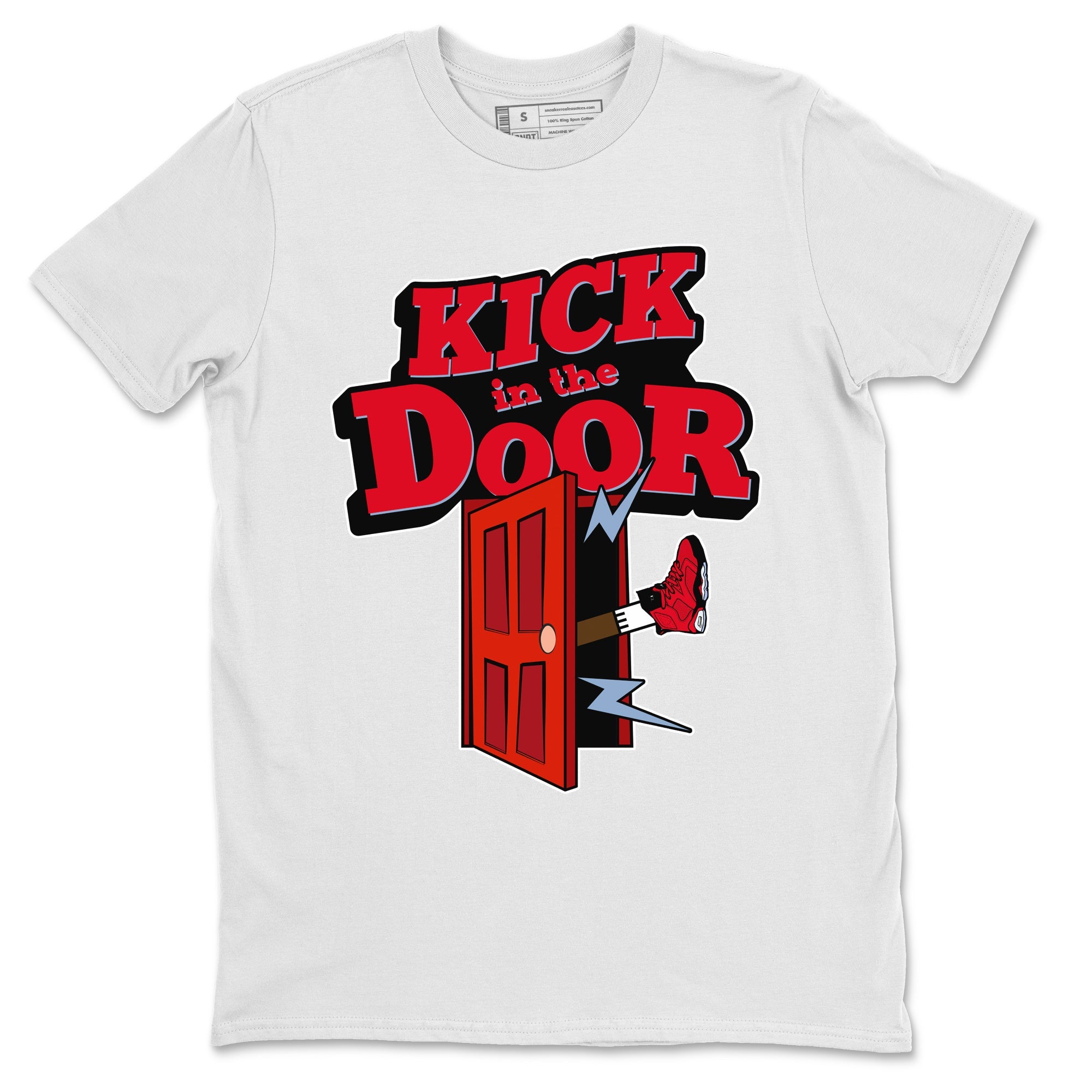 Air Jordan 6 Toro Bravo Sneaker Match Tees Kick In The Door Sneaker Tees AJ6 Toro Bravo Sneaker Release Tees Unisex Shirts White 2