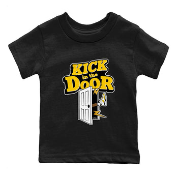 Air Jordan 6 Yellow Ochre shirt to match jordans Kick In The Door sneaker tees AJ6 Yellow Ochre SNRT Sneaker Release Tees Baby Toddler Black 2 T-Shirt