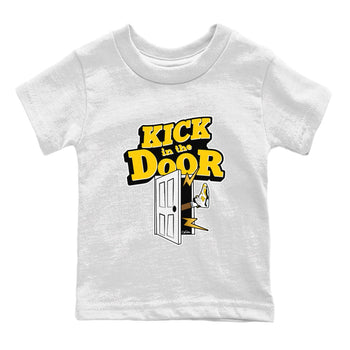 Air Jordan 6 Yellow Ochre shirt to match jordans Kick In The Door sneaker tees AJ6 Yellow Ochre SNRT Sneaker Release Tees Baby Toddler White 2 T-Shirt