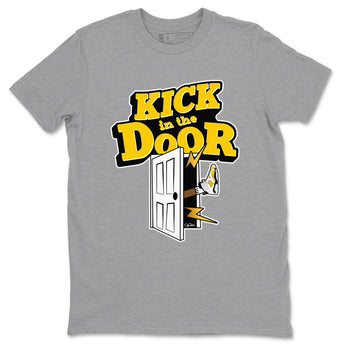 Air Jordan 6 Yellow Ochre shirt to match jordans Kick In The Door sneaker tees AJ6 Yellow Ochre SNRT Sneaker Release Tees Unisex Heather Grey 2 T-Shirt
