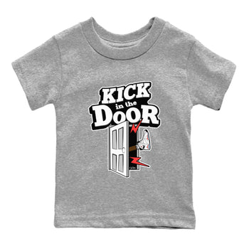 Air Jordan 7 Infrared Sneaker Match Tees Kick In The Door Sneaker Tees AJ7 Infrared Sneaker Release Tees Kids Shirts Heather Grey 2