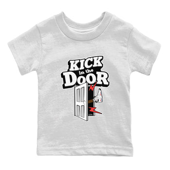 Air Jordan 7 Infrared Sneaker Match Tees Kick In The Door Sneaker Tees AJ7 Infrared Sneaker Release Tees Kids Shirts White 2