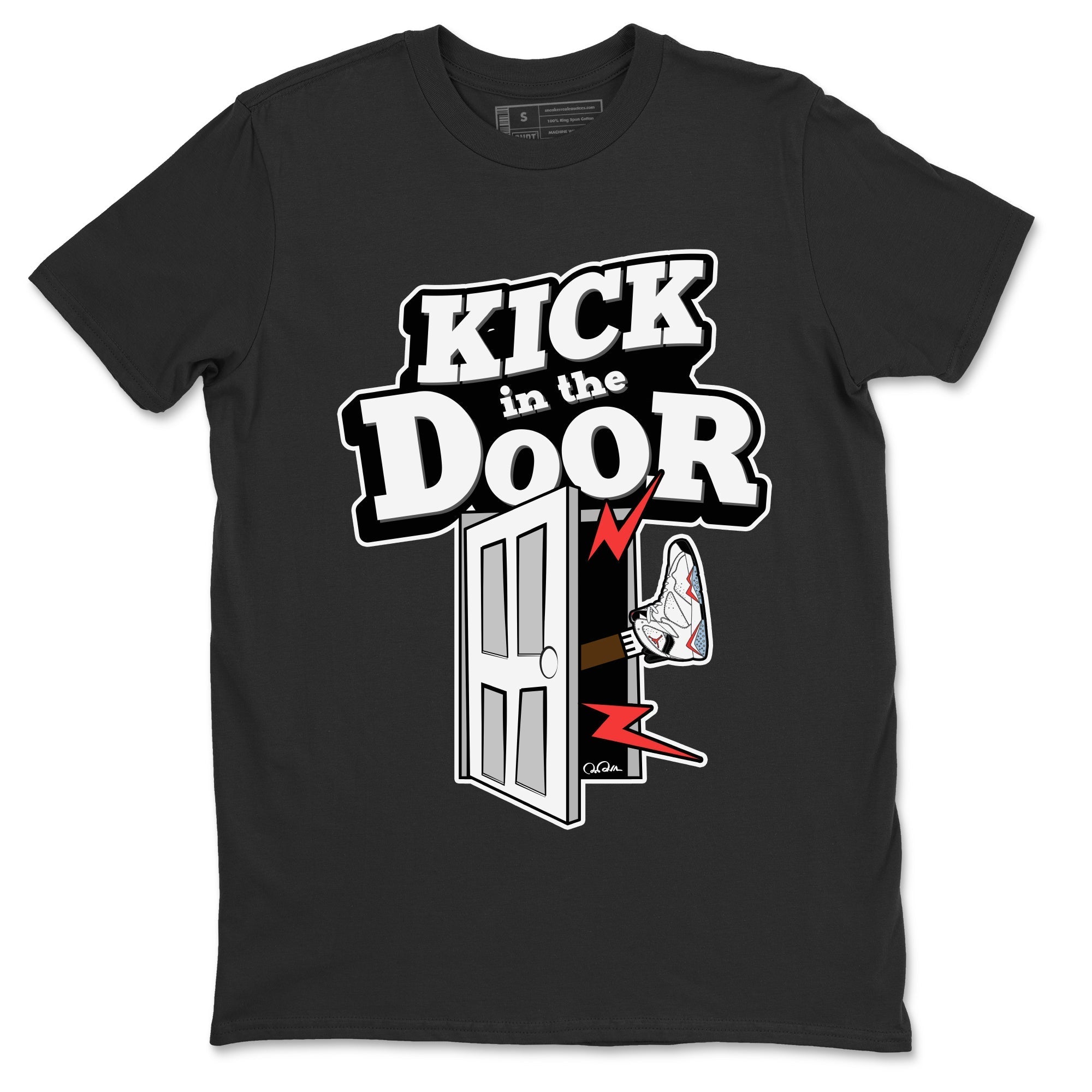 Air Jordan 7 Infrared Sneaker Match Tees Kick In The Door Sneaker Tees AJ7 Infrared Sneaker Release Tees Unisex Shirts Black 2
