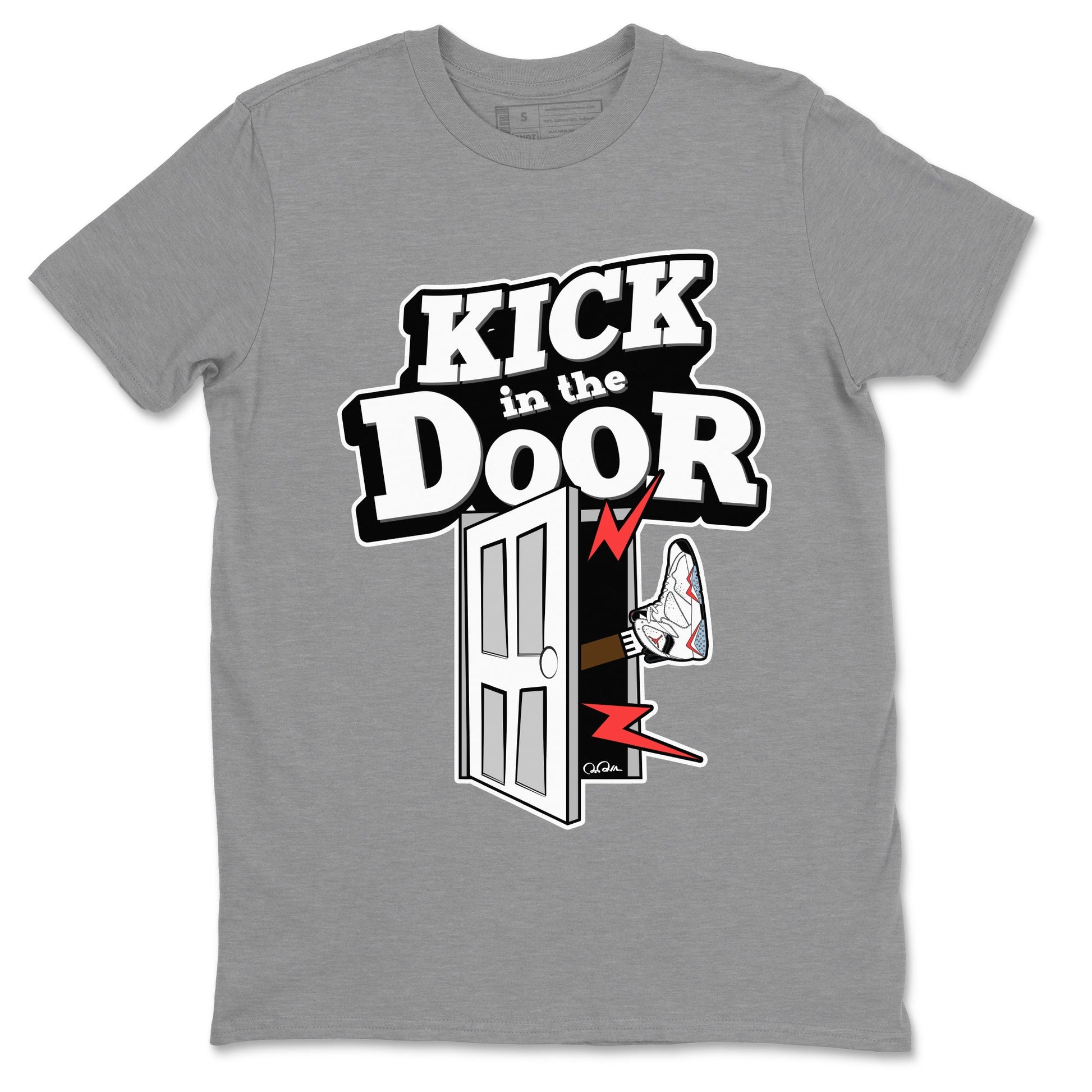 Air Jordan 7 Infrared Sneaker Match Tees Kick In The Door Sneaker Tees AJ7 Infrared Sneaker Release Tees Unisex Shirts Heather Grey 2