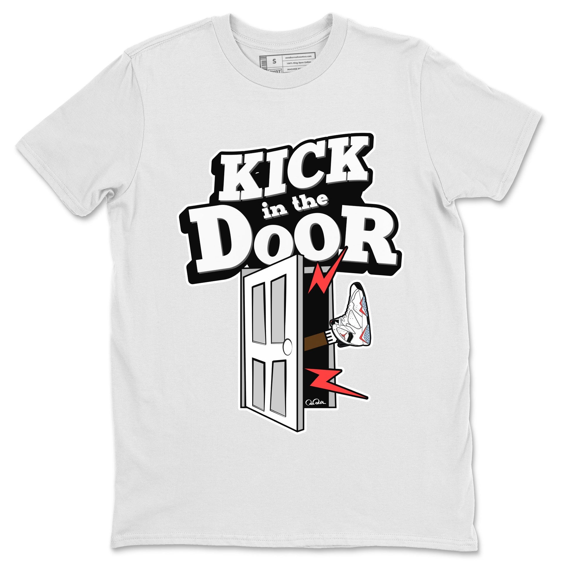 Air Jordan 7 Infrared Sneaker Match Tees Kick In The Door Sneaker Tees AJ7 Infrared Sneaker Release Tees Unisex Shirts White 2