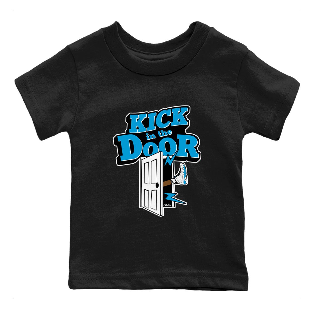 9s Powder Blue shirt to match jordans Kick In The Door sneaker tees Air Jordan 9 Powder Blue SNRT sneaker release tees baby toddler Black 2 cotton Shirt