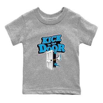 9s Powder Blue shirt to match jordans Kick In The Door sneaker tees Air Jordan 9 Powder Blue SNRT sneaker release tees baby toddler Heather Grey 2 cotton Shirt