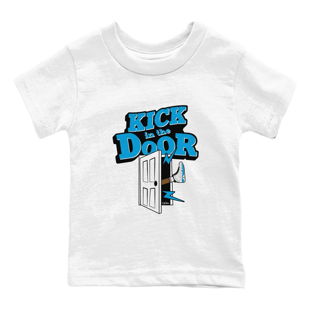 9s Powder Blue shirt to match jordans Kick In The Door sneaker tees Air Jordan 9 Powder Blue SNRT sneaker release tees baby toddler White 2 cotton Shirt