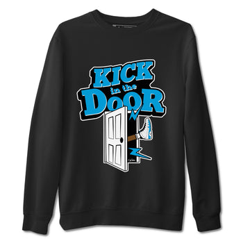 9s Powder Blue shirt to match jordans Kick In The Door sneaker tees Air Jordan 9 Powder Blue SNRT Sneaker Release Tees unisex cotton Black 2 crew neck shirt