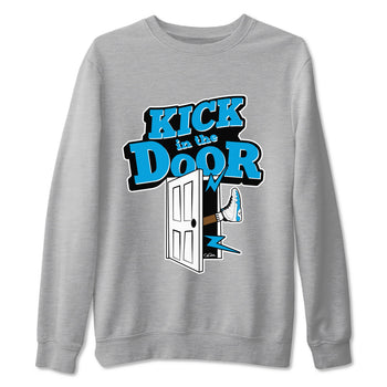 9s Powder Blue shirt to match jordans Kick In The Door sneaker tees Air Jordan 9 Powder Blue SNRT Sneaker Release Tees unisex cotton Heather Grey 2 crew neck shirt