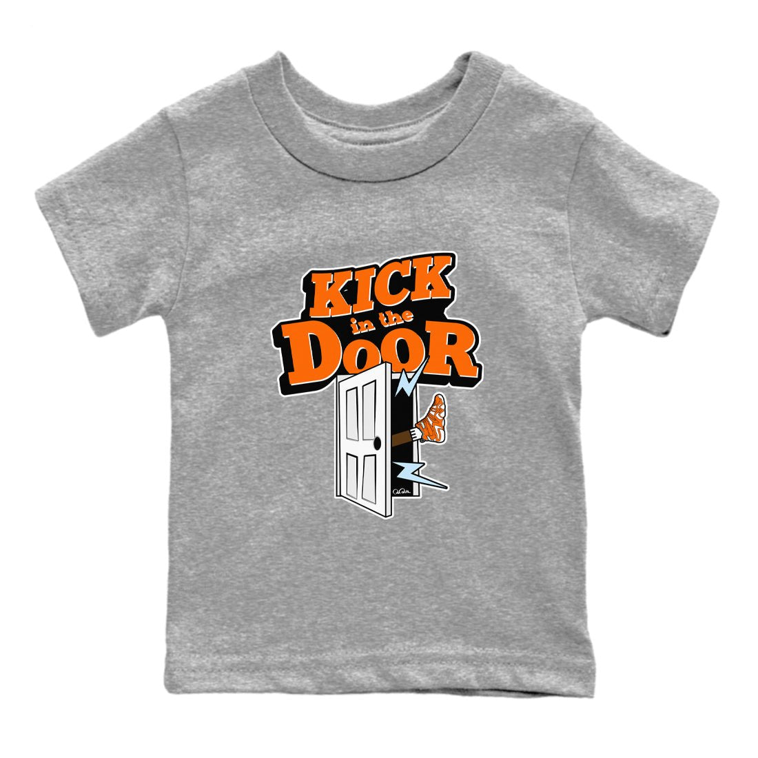 Crazy 8 Team Orange shirt to match jordans Kick In The Door sneaker tees Adidas Crazy 8 Team Orange SNRT Sneaker Release Tees Baby Toddler Heather Grey 2 T-Shirt