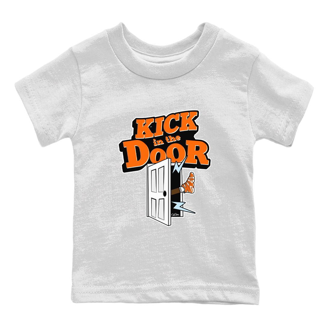 Crazy 8 Team Orange shirt to match jordans Kick In The Door sneaker tees Adidas Crazy 8 Team Orange SNRT Sneaker Release Tees Baby Toddler White 2 T-Shirt