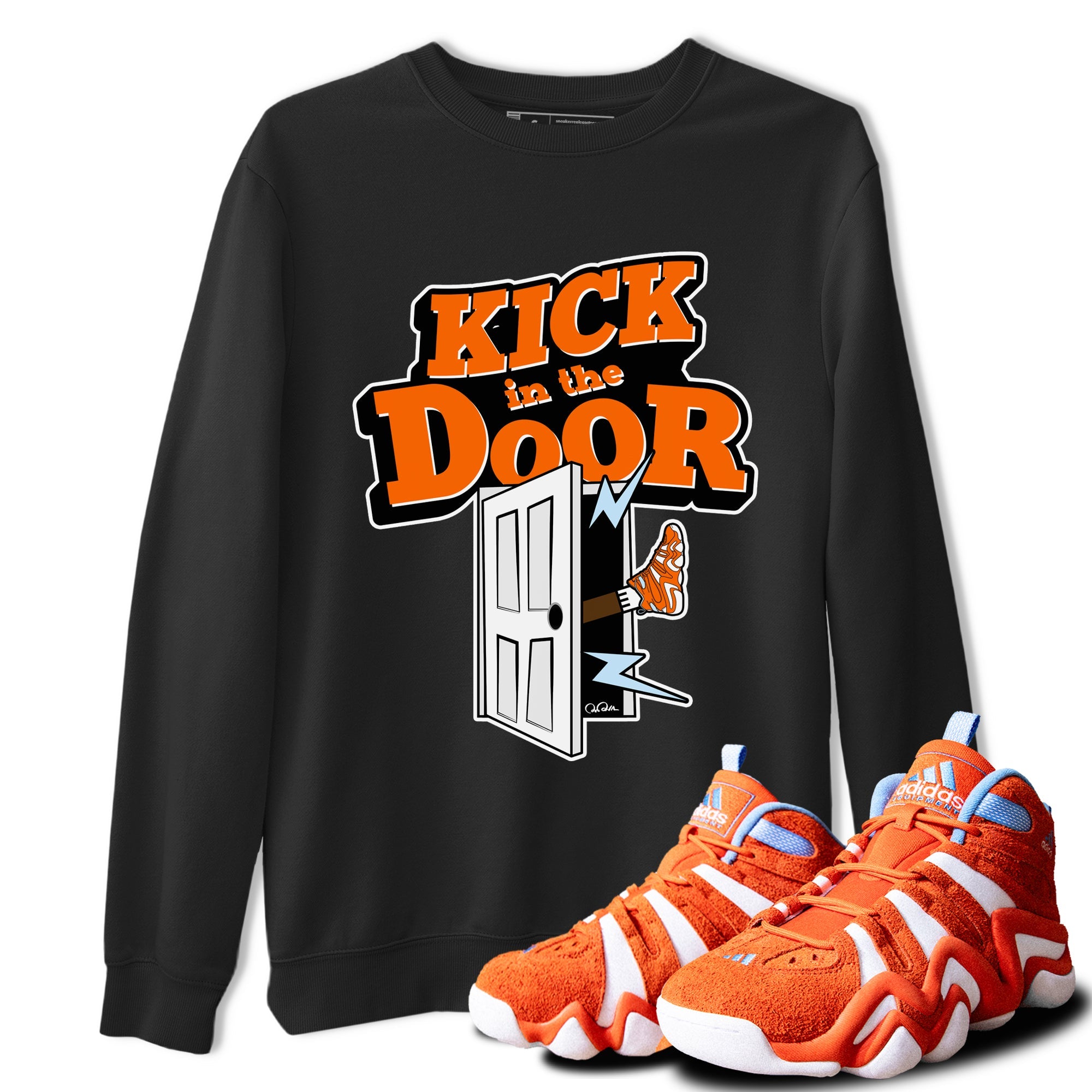 Crazy 8 Team Orange shirt to match jordans Kick In The Door sneaker tees Adidas Crazy 8 Team Orange SNRT Sneaker Release Tees Unisex Black 1 T-Shirt