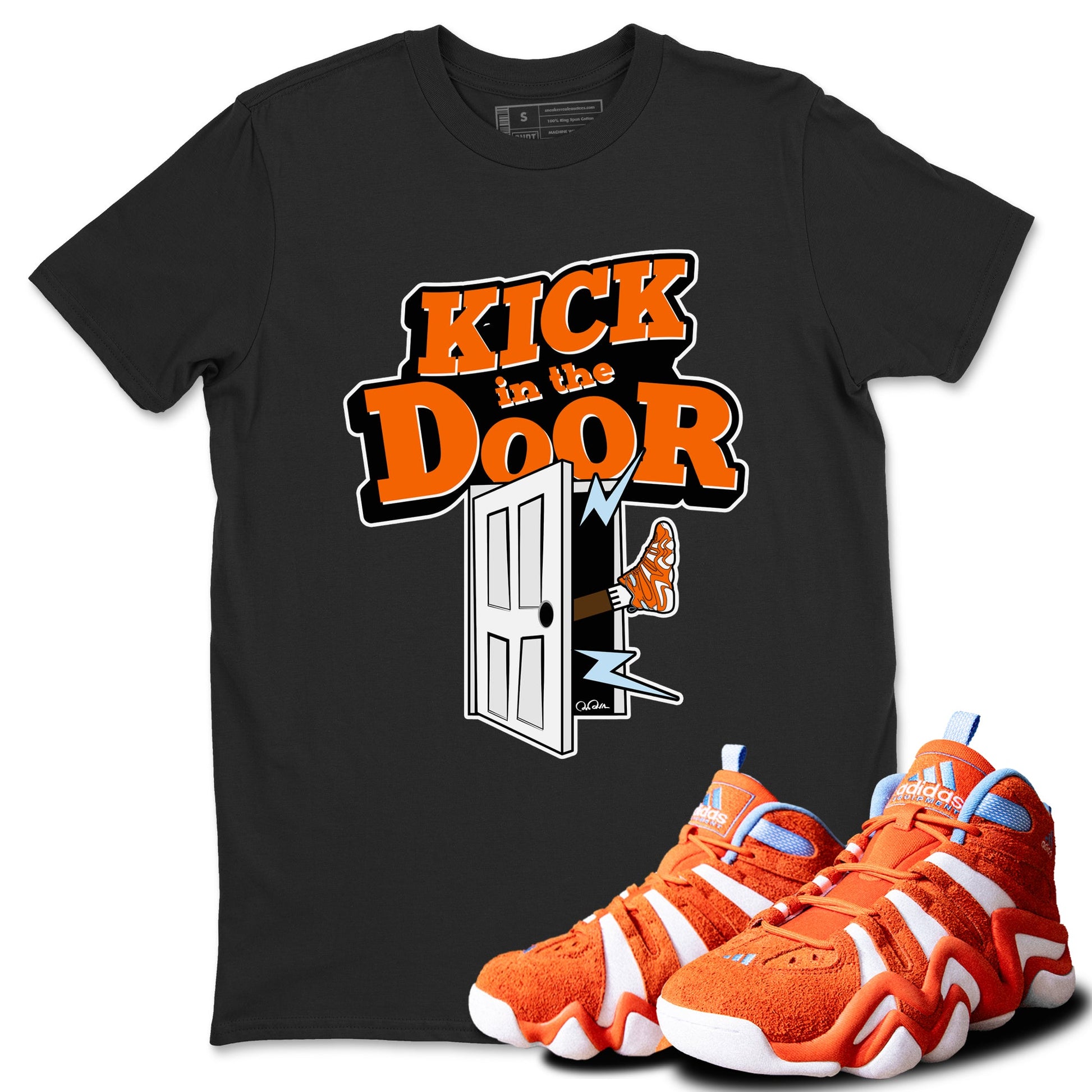 Crazy 8 Team Orange shirt to match jordans Kick In The Door sneaker tees Adidas Crazy 8 Team Orange SNRT Sneaker Release Tees Unisex Black 1 T-Shirt