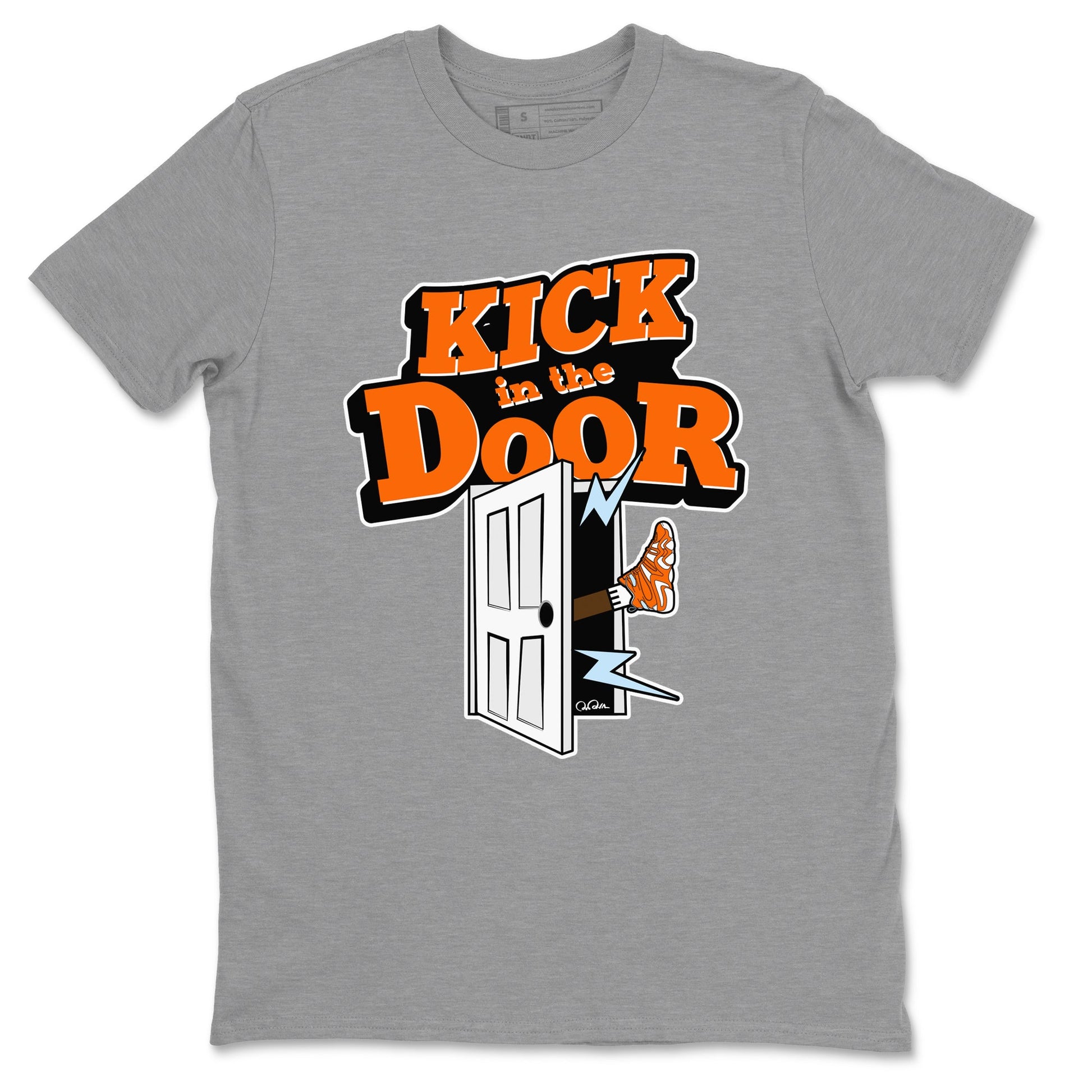 Crazy 8 Team Orange shirt to match jordans Kick In The Door sneaker tees Adidas Crazy 8 Team Orange SNRT Sneaker Release Tees Unisex Heather Grey 2 T-Shirt
