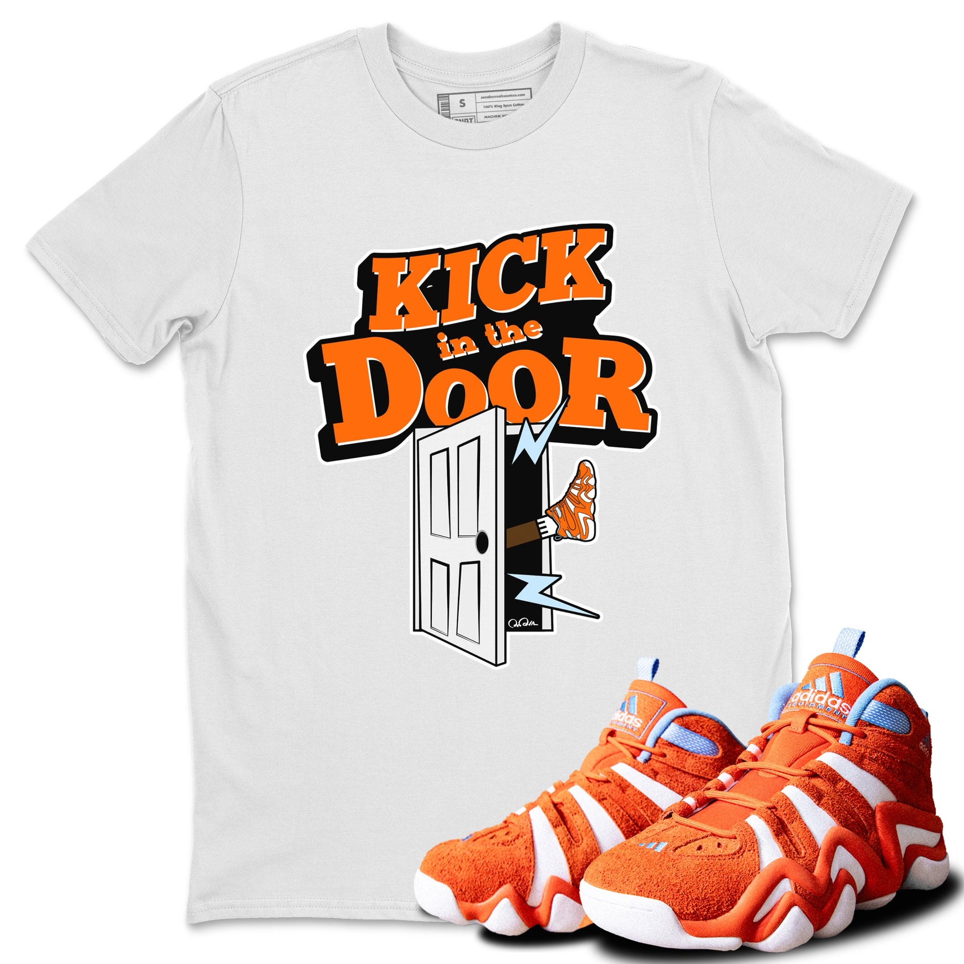 Crazy 8 Team Orange shirt to match jordans Kick In The Door sneaker tees Adidas Crazy 8 Team Orange SNRT Sneaker Release Tees Unisex White 1 T-Shirt