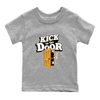 Dunk Dark Curry shirt to match jordans Kick In The Door sneaker tees AJ1 Low Dark Curry SNRT sneaker release tees baby toddler Heather Grey 2 cotton Shirt