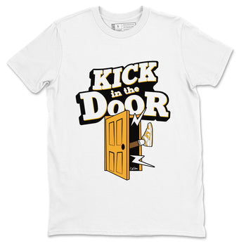 Dunk Dark Curry shirt to match jordans Kick In The Door sneaker tees AJ1 Low Dark Curry SNRT Sneaker Release Tees unisex cotton White 2 crew neck shirt