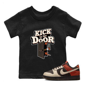 Dunk Red Panda shirt to match jordans Kick In The Door sneaker tees Nike Dunk LowRed Panda SNRT Sneaker Release Tees Baby Toddler Black 1 T-Shirt