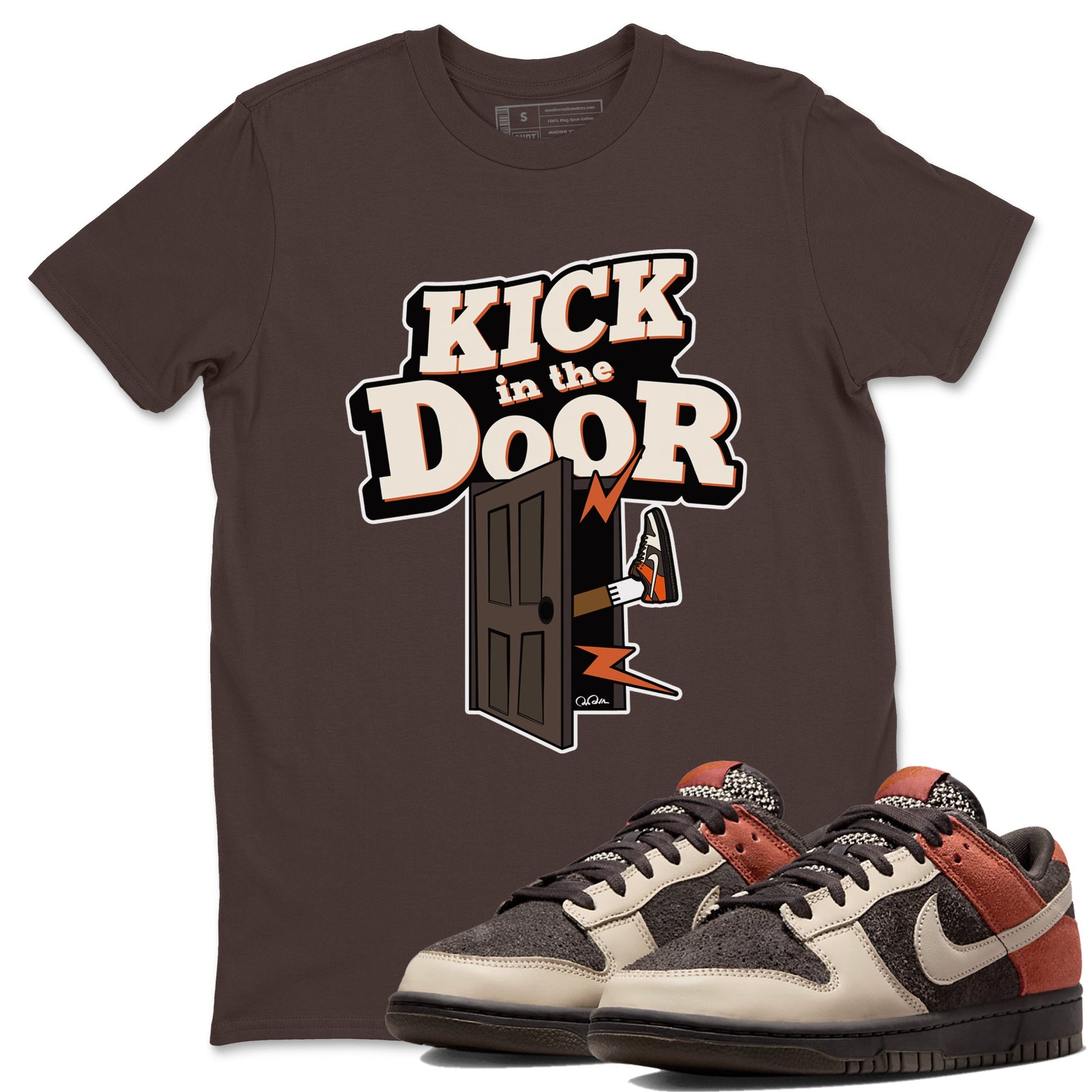 Dunk Red Panda shirt to match jordans Kick In The Door sneaker tees Nike Dunk LowRed Panda SNRT Sneaker Release Tees Unisex Dark Chocolate 1 T-Shirt