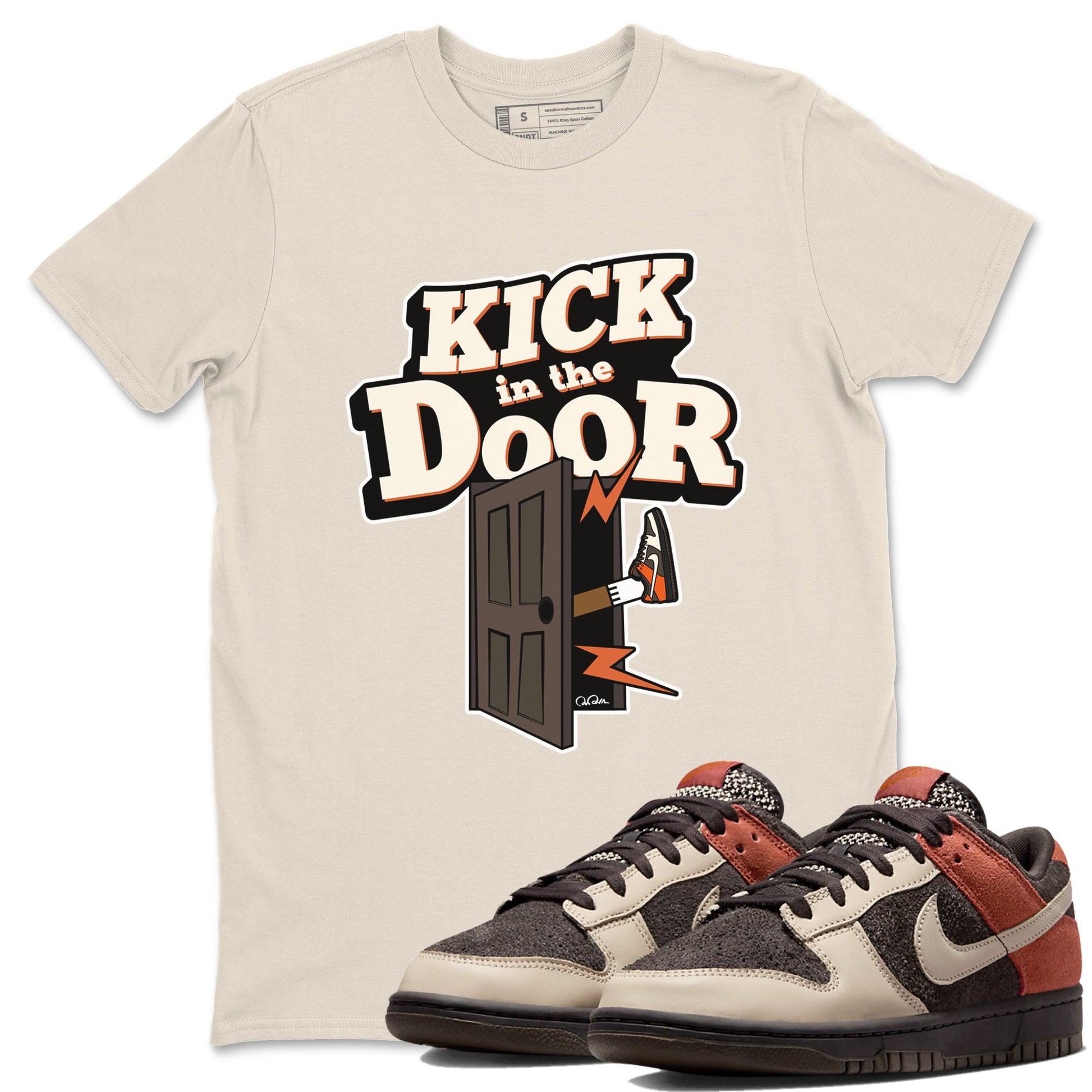 Dunk Red Panda shirt to match jordans Kick In The Door sneaker tees Nike Dunk LowRed Panda SNRT Sneaker Release Tees Unisex Natural 1 T-Shirt