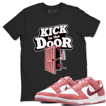 Dunk Valentines Day 2024 shirt to match jordans Kick In The Door sneaker tees Dunk Happy Valentines Day 2024 SNRT Sneaker Release Tees Unisex Black 1 T-Shirt
