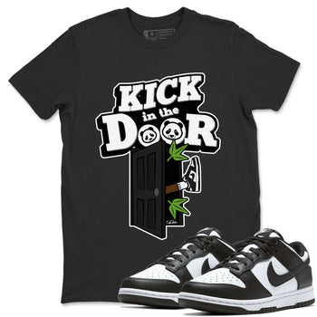 Dunk Panda Sneaker Match Tees Kick In The Door Sneaker Tees Dunk Low White Black SNRT Sneaker Release Tees Unisex Shirts Black 1