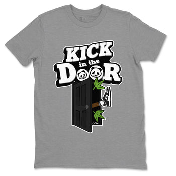 Dunk Panda Sneaker Match Tees Kick In The Door Sneaker Tees Dunk Low White Black SNRT Sneaker Release Tees Unisex Shirts Heather Grey 2