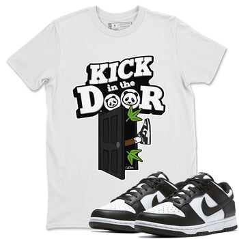 Dunk Panda Sneaker Match Tees Kick In The Door Sneaker Tees Dunk Low White Black SNRT Sneaker Release Tees Unisex Shirts White 1