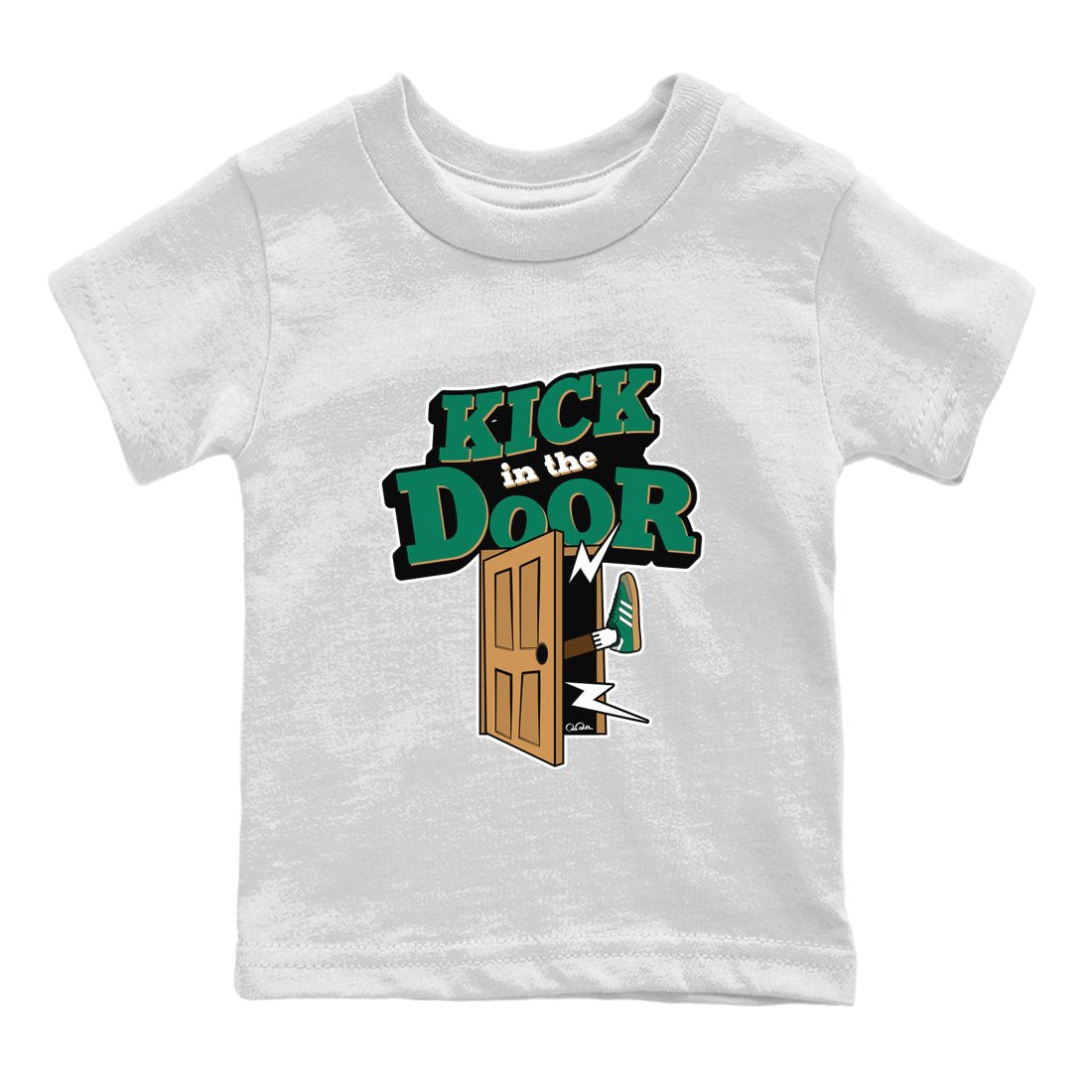 Samba Collegiate Green Gum shirt to match jordans Kick In The Door sneaker tees Adidas Green Gum SNRT Sneaker Release Tees Baby Toddler White 2 T-Shirt