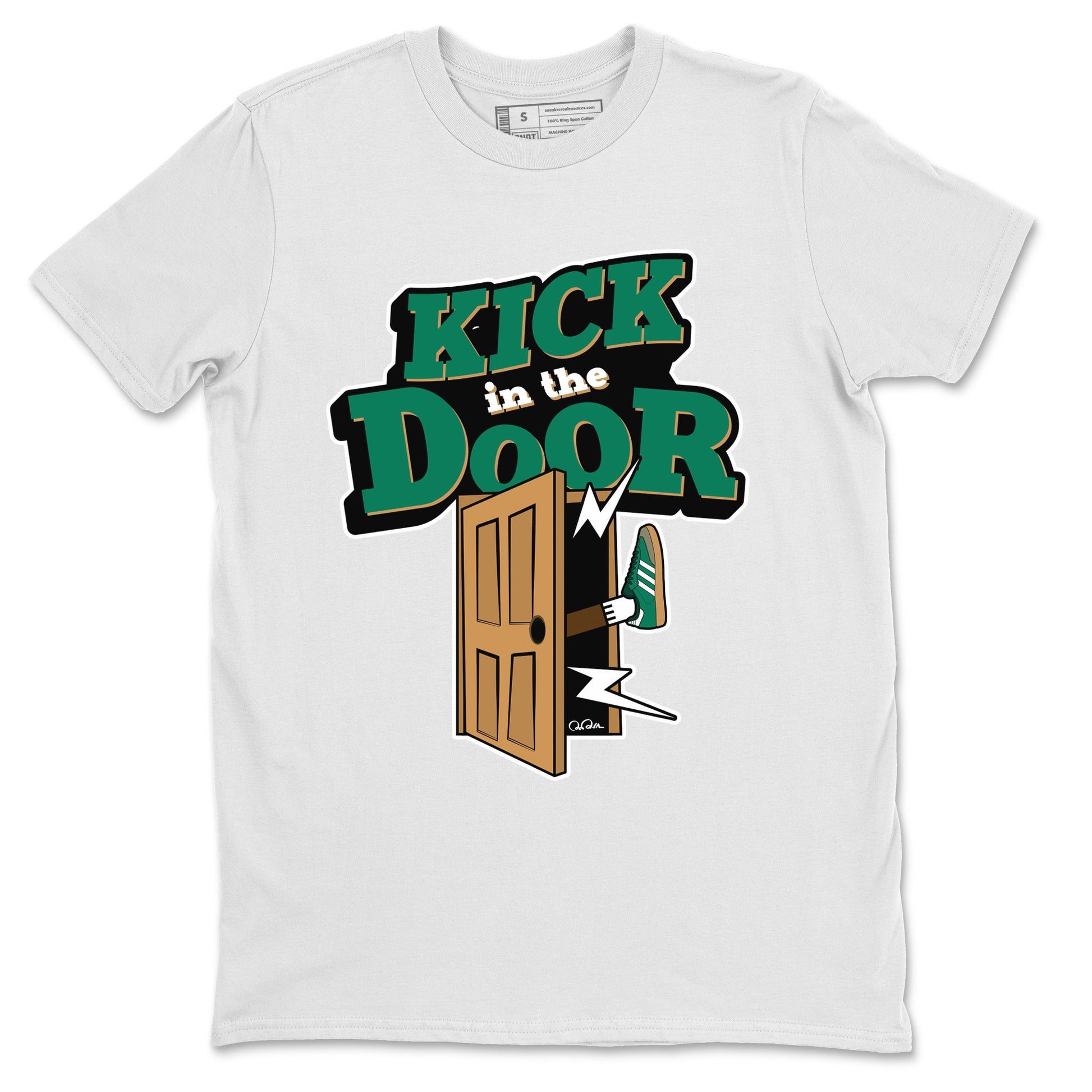 Samba Collegiate Green Gum shirt to match jordans Kick In The Door sneaker tees Adidas Green Gum SNRT Sneaker Release Tees Unisex White 2 T-Shirt
