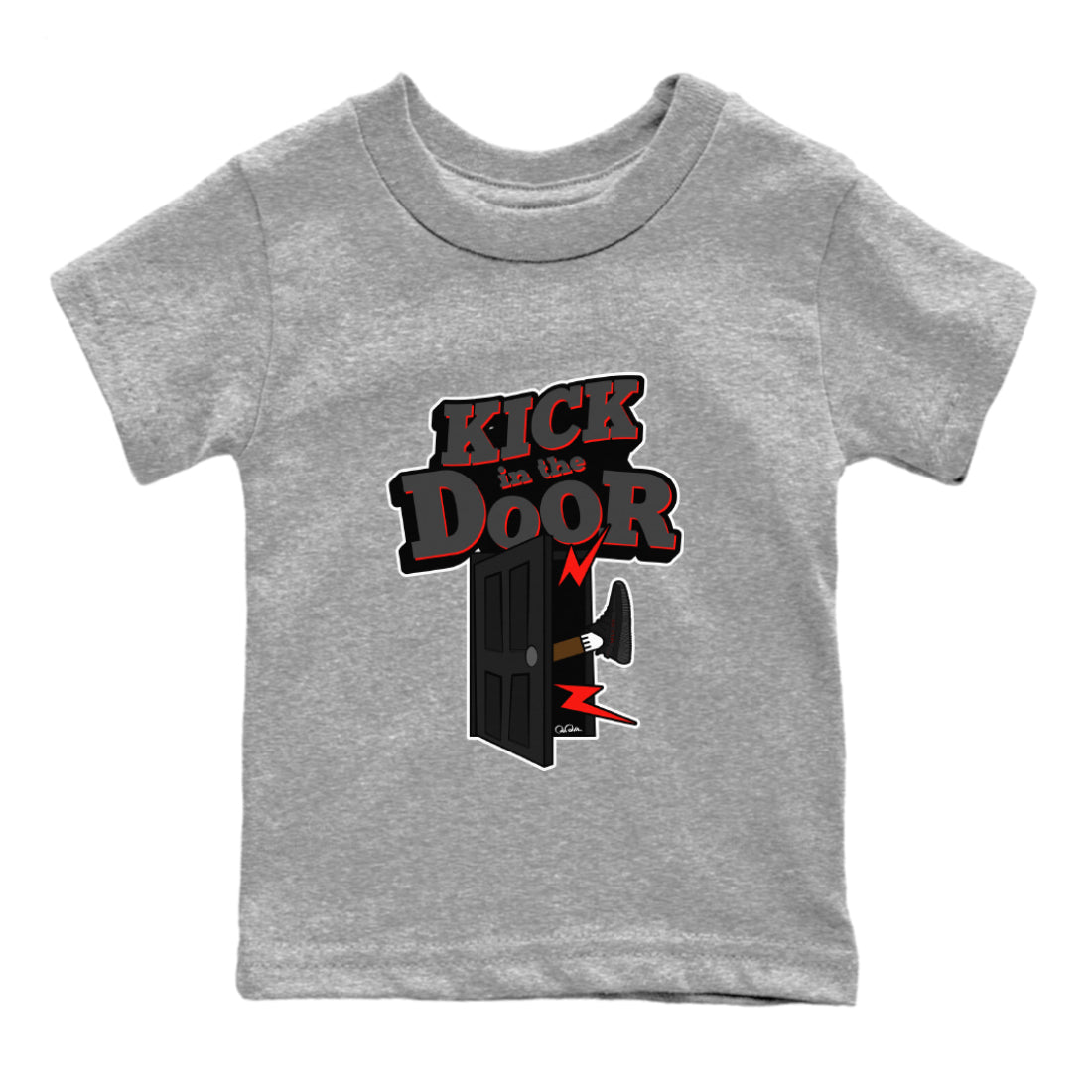 Yeezy 350 Bred shirt to match jordans Kick In The Door sneaker tees Adidas Yeezy Boost V2 350 Bred SNRT Sneaker Release Tees Baby Toddler Heather Grey 2 T-Shirt