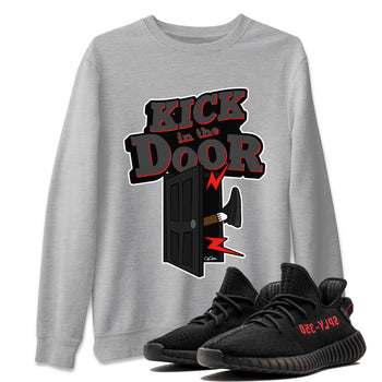 Yeezy 350 Bred shirt to match jordans Kick In The Door sneaker tees Adidas Yeezy Boost V2 350 Bred SNRT Sneaker Release Tees Unisex Heather Grey 1 T-Shirt