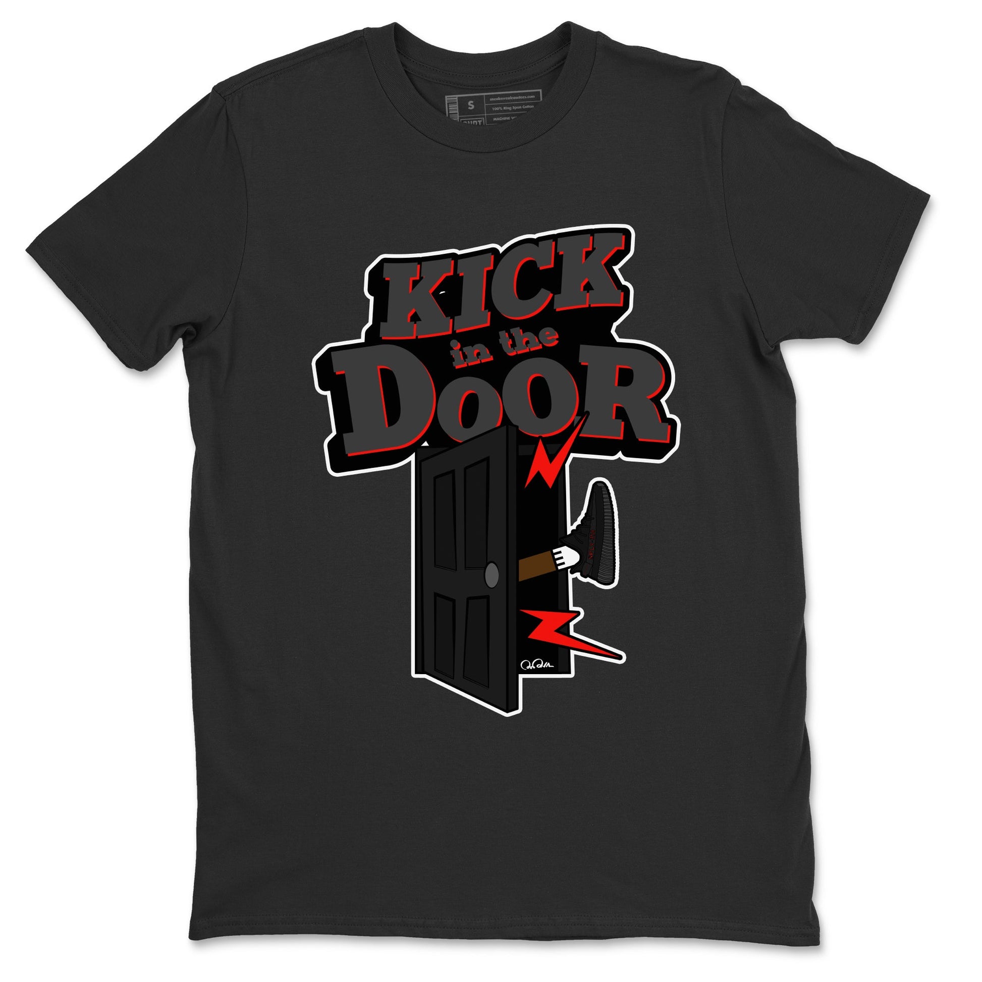 Yeezy 350 Bred shirt to match jordans Kick In The Door sneaker tees Adidas Yeezy Boost V2 350 Bred SNRT Sneaker Release Tees Unisex Black 2 T-Shirt