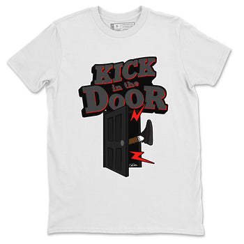 Yeezy 350 Bred shirt to match jordans Kick In The Door sneaker tees Adidas Yeezy Boost V2 350 Bred SNRT Sneaker Release Tees Unisex White 2 T-Shirt
