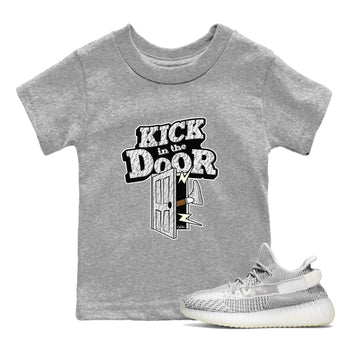 Yeezy 350 Static shirt to match jordans Kick In The Door sneaker tees Adidas Yeezy 350 Static SNRT Sneaker Release Tees Baby Toddler Heather Grey 1 T-Shirt