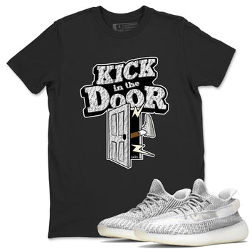 Yeezy 350 Static shirt to match jordans Kick In The Door sneaker tees Adidas Yeezy 350 Static SNRT Sneaker Release Tees Unisex Black 1 T-Shirt