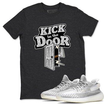Yeezy 350 Static shirt to match jordans Kick In The Door sneaker tees Adidas Yeezy 350 Static SNRT Sneaker Release Tees Unisex Charcoal Heather 1 T-Shirt