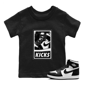 Jordan 1 Black White Sneaker Match Tees KICKS Sneaker Tees Jordan 1 Black White Sneaker Release Tees Kids Shirts